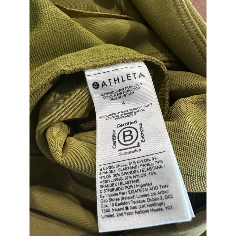 Women's Athleta Headlands Hybrid Cargo II Tight Leggings Size 4 Olive Green - Picture 4 of 4